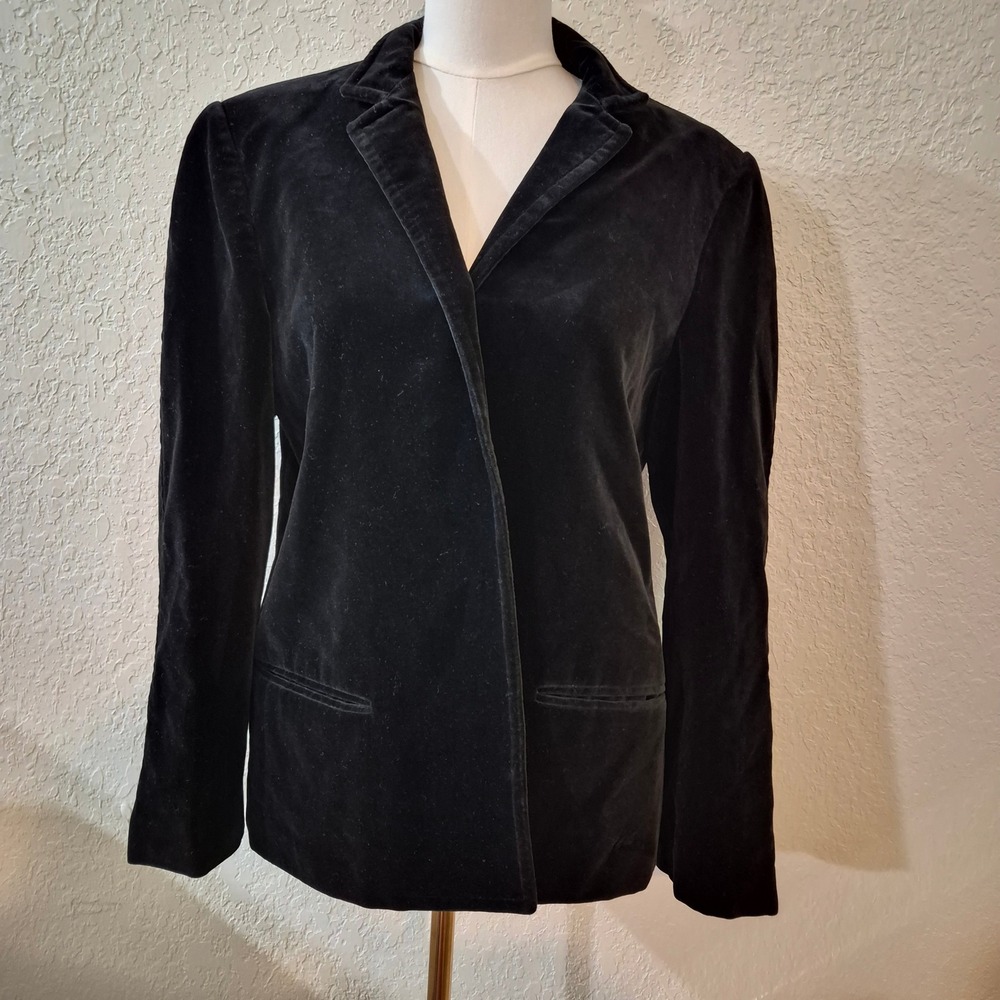 Epitome Velvet Blazer Size 14 Black Made in Japan Dark Academia Goth Vintage